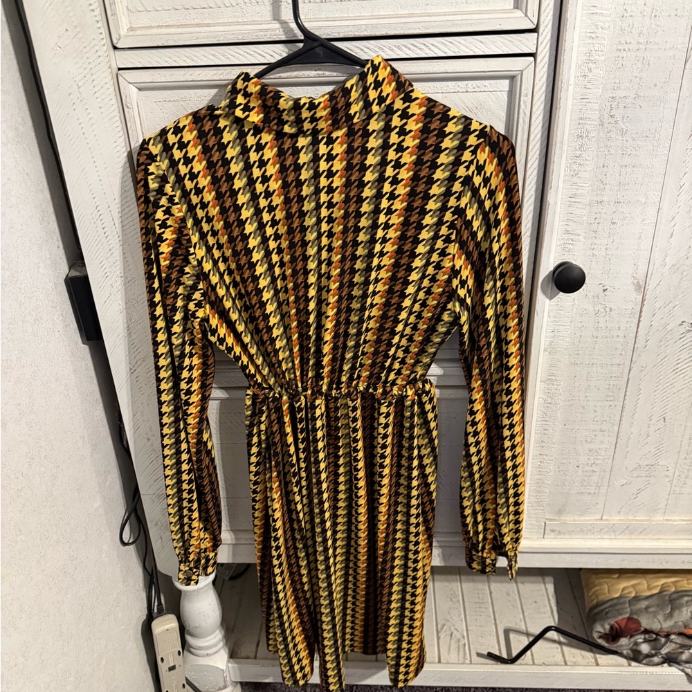 Stylish Houndstooth Pattern Dress - image 2